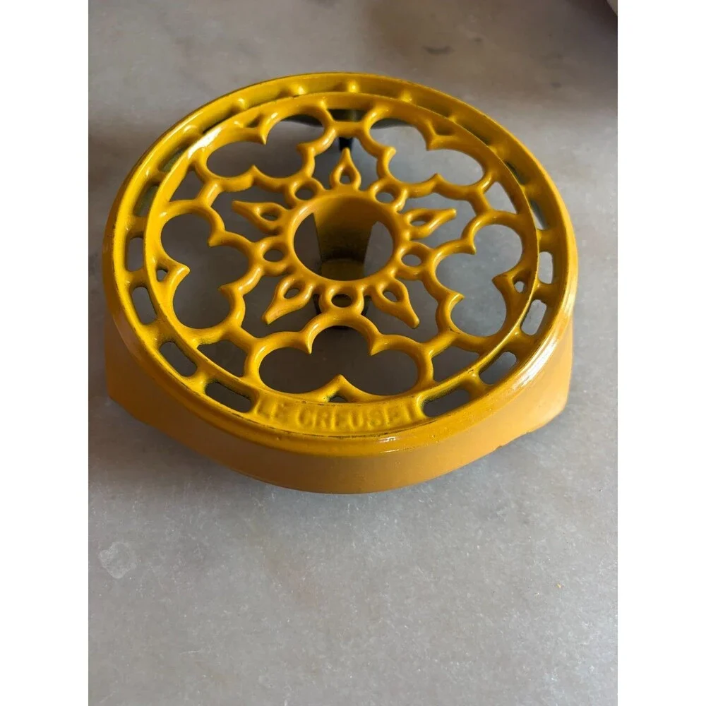 Vintage Le Creuset Yellow Cast Iron Enamel Trivet 8